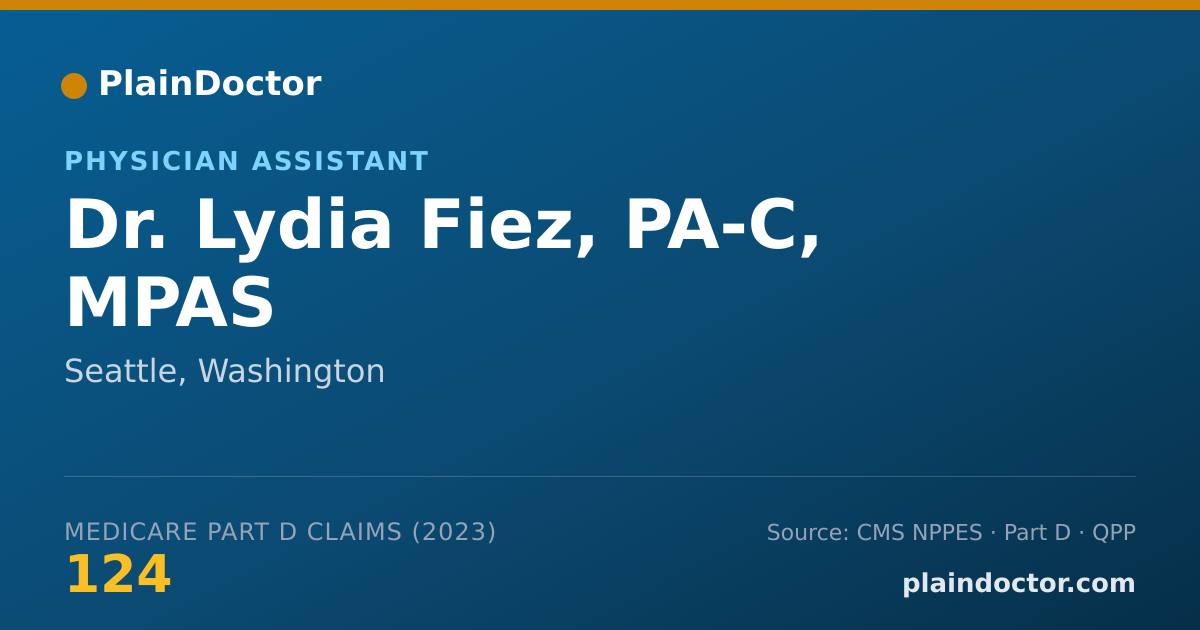 Shareable card for Lydia Fiez, PA-C, MPAS - Physician Assistant, Seattle, WA
