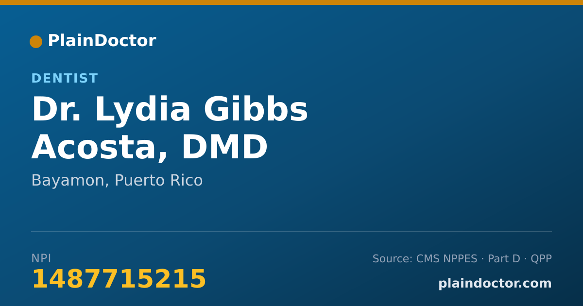 Shareable card for Lydia Gibbs Acosta, DMD - Dentist, Bayamon, PR