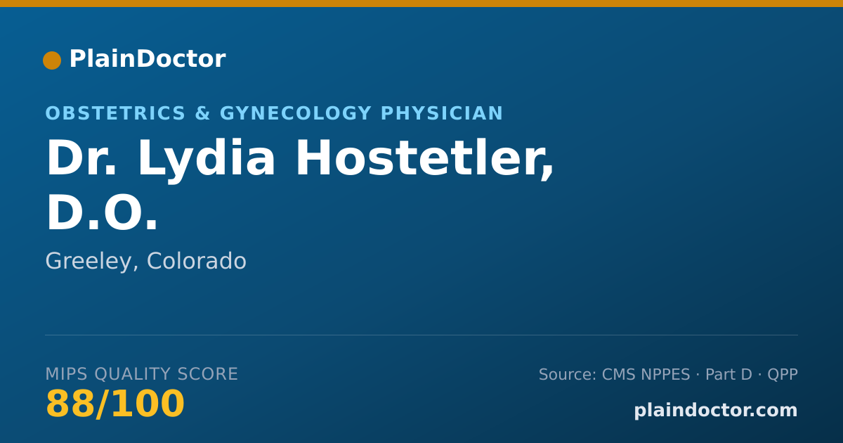 Shareable card for Lydia Hostetler, D.O. - Obstetrics & Gynecology Physician, Greeley, CO