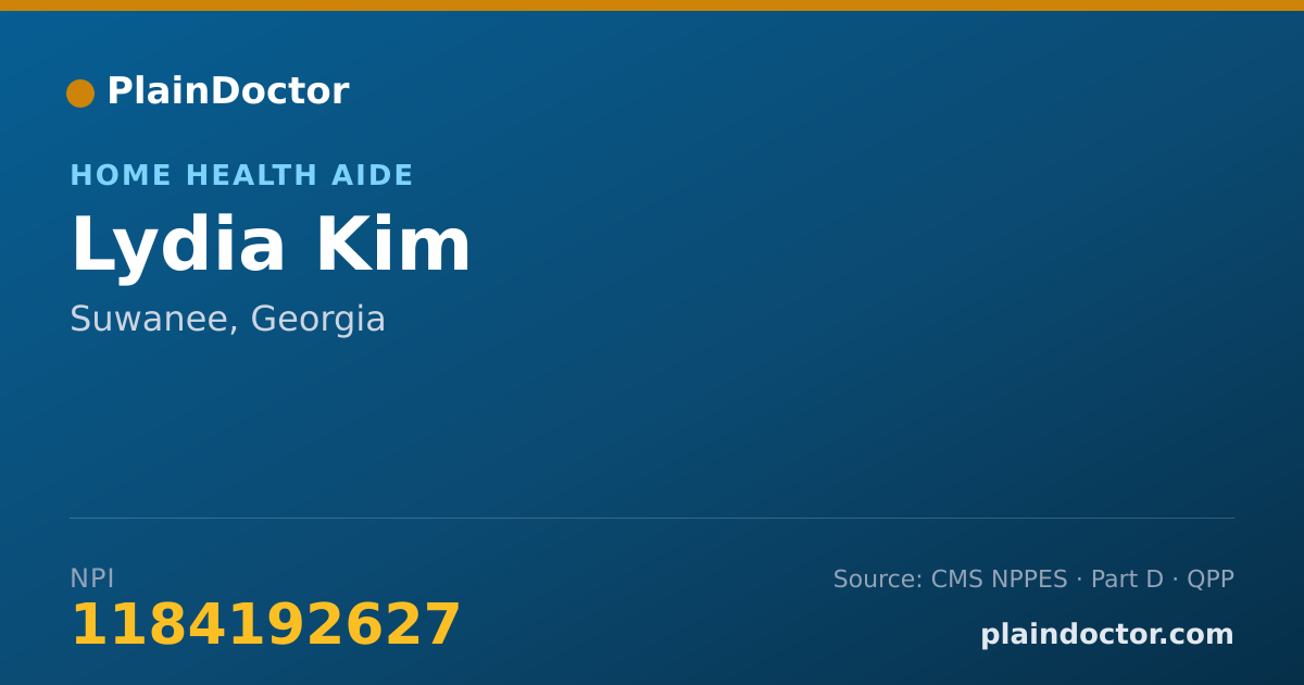 Shareable card for Lydia Kim - Home Health Aide, Suwanee, GA