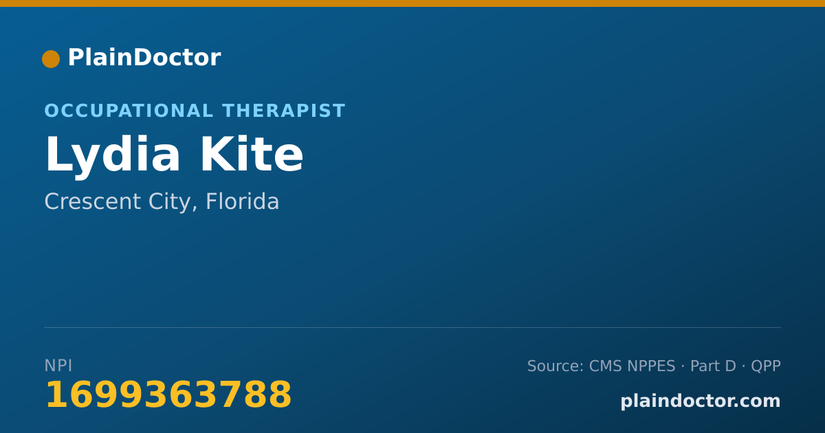 Shareable card for Lydia Kite - Occupational Therapist, Crescent City, FL