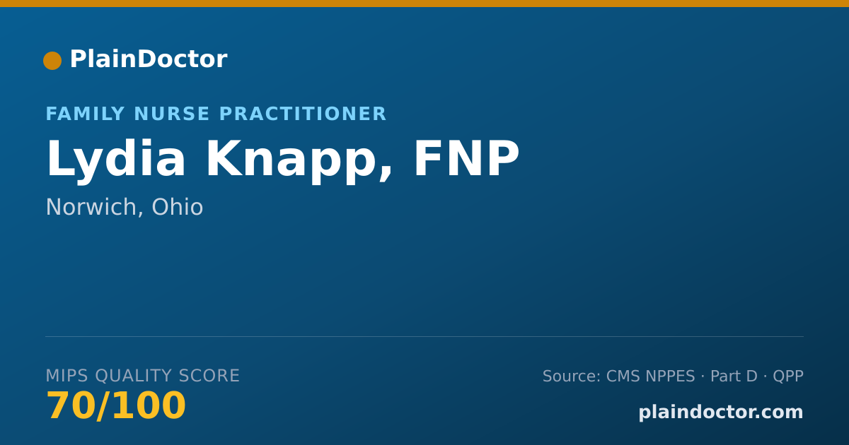Shareable card for Lydia Knapp, FNP - Family Nurse Practitioner, Norwich, OH
