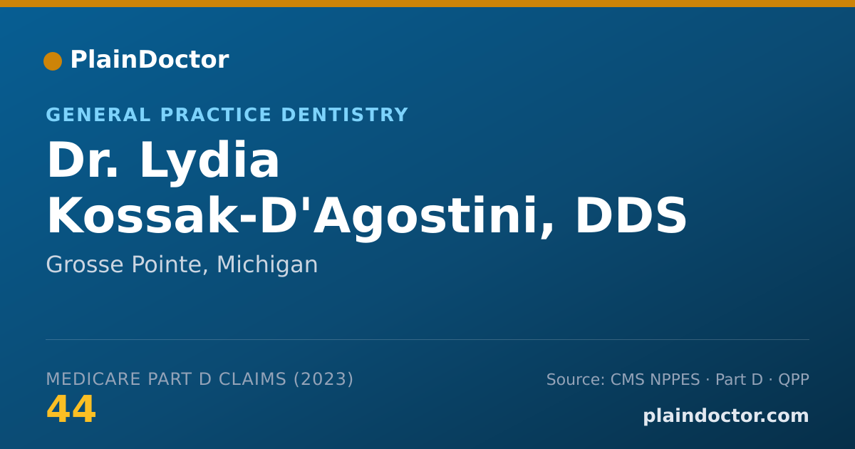 Shareable card for Lydia Kossak-D'Agostini, DDS - General Practice Dentistry, Grosse Pointe, MI