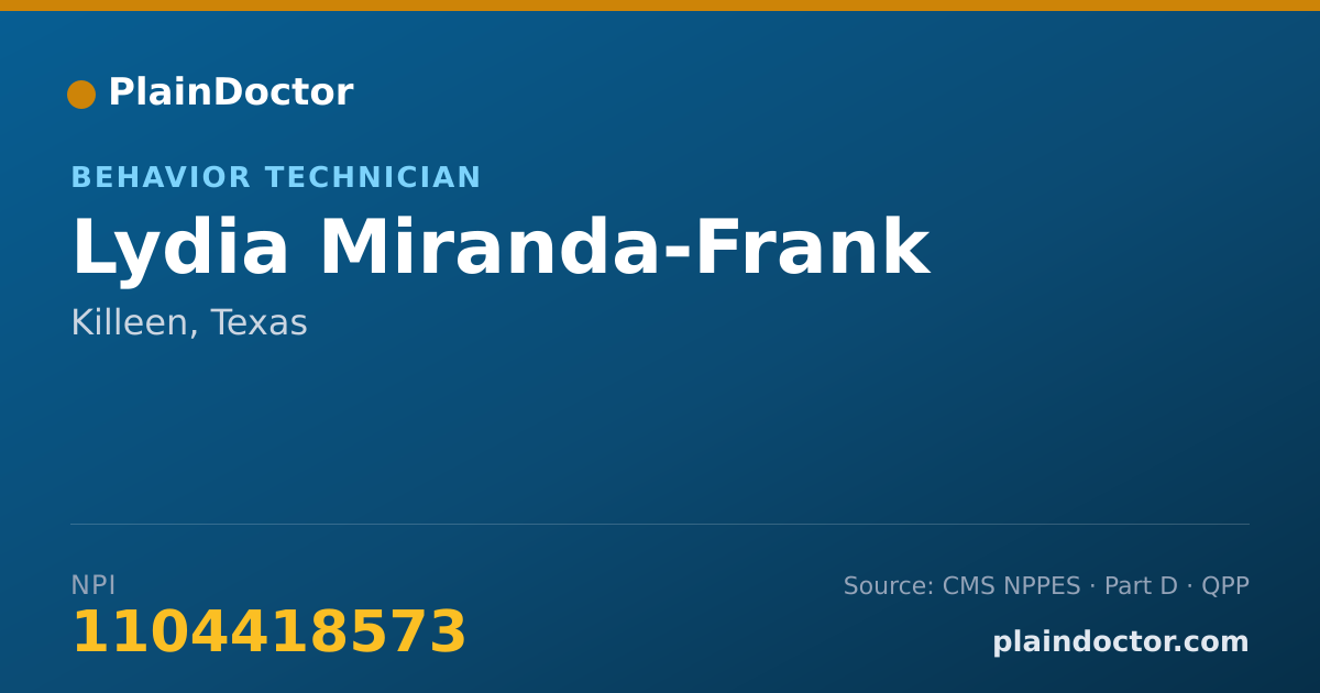 Shareable card for Lydia Miranda-Frank - Behavior Technician, Killeen, TX