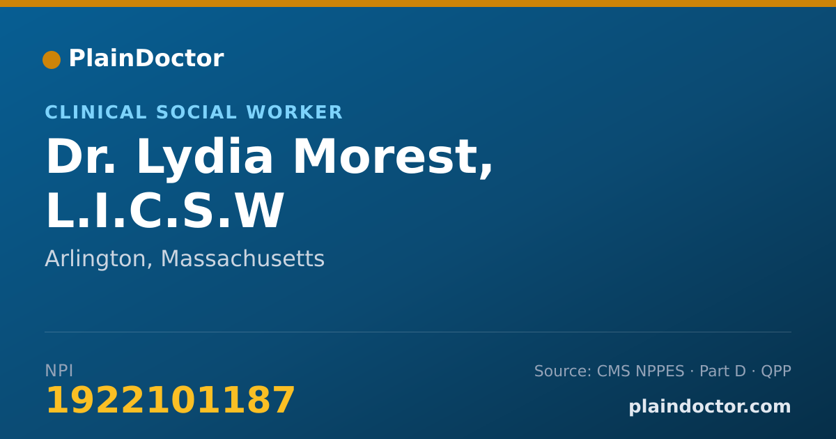 Shareable card for Lydia Morest, L.I.C.S.W - Clinical Social Worker, Arlington, MA