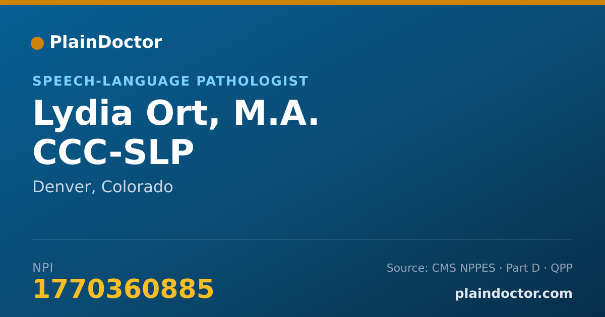 Shareable card for Lydia Ort, M.A. CCC-SLP - Speech-Language Pathologist, Denver, CO