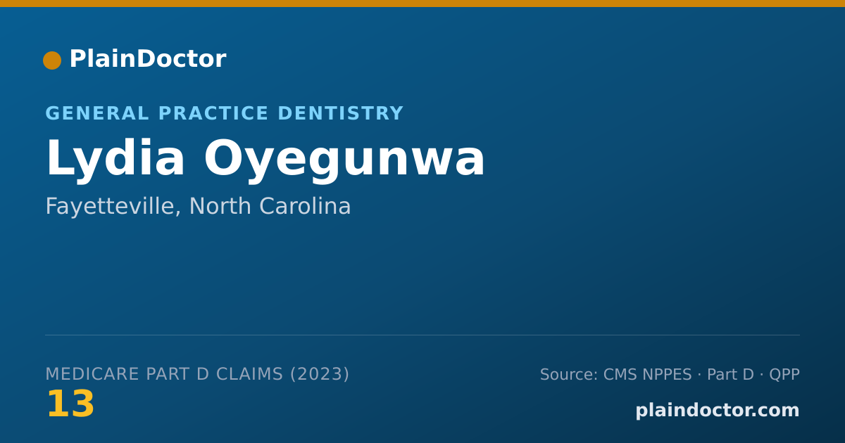 Shareable card for Lydia Oyegunwa - General Practice Dentistry, Fayetteville, NC