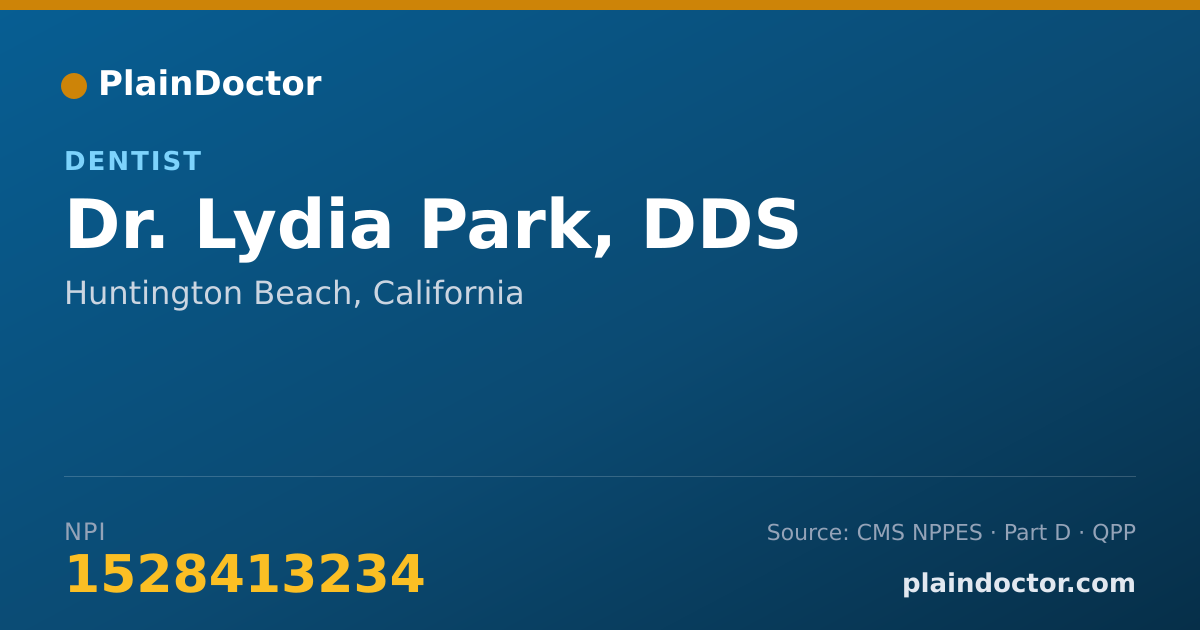 Shareable card for Lydia Park, DDS - Dentist, Huntington Beach, CA