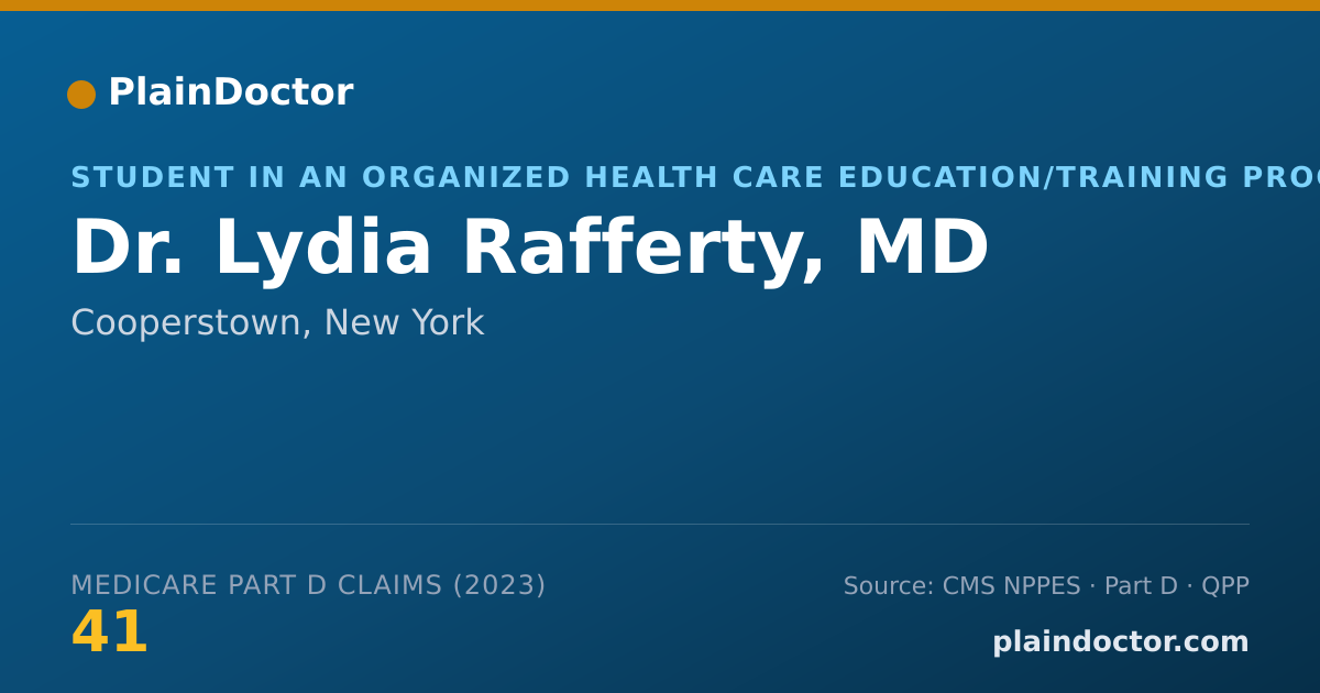 Shareable card for Lydia Rafferty, MD - Student in an Organized Health Care Education/Training Program, Cooperstown, NY