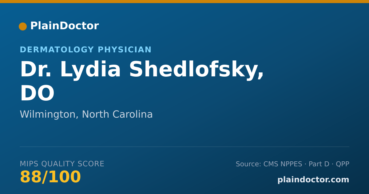 Shareable card for Lydia Shedlofsky, DO - Dermatology Physician, Wilmington, NC
