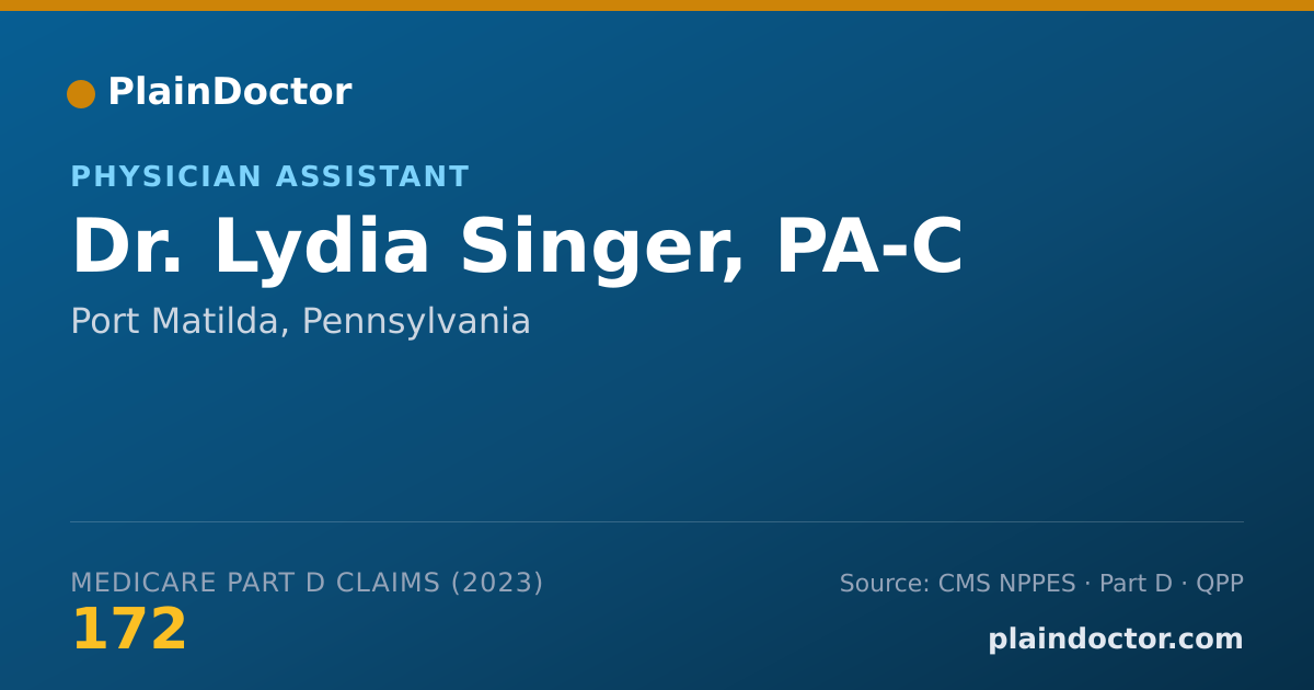 Shareable card for Lydia Singer, PA-C - Physician Assistant, Port Matilda, PA