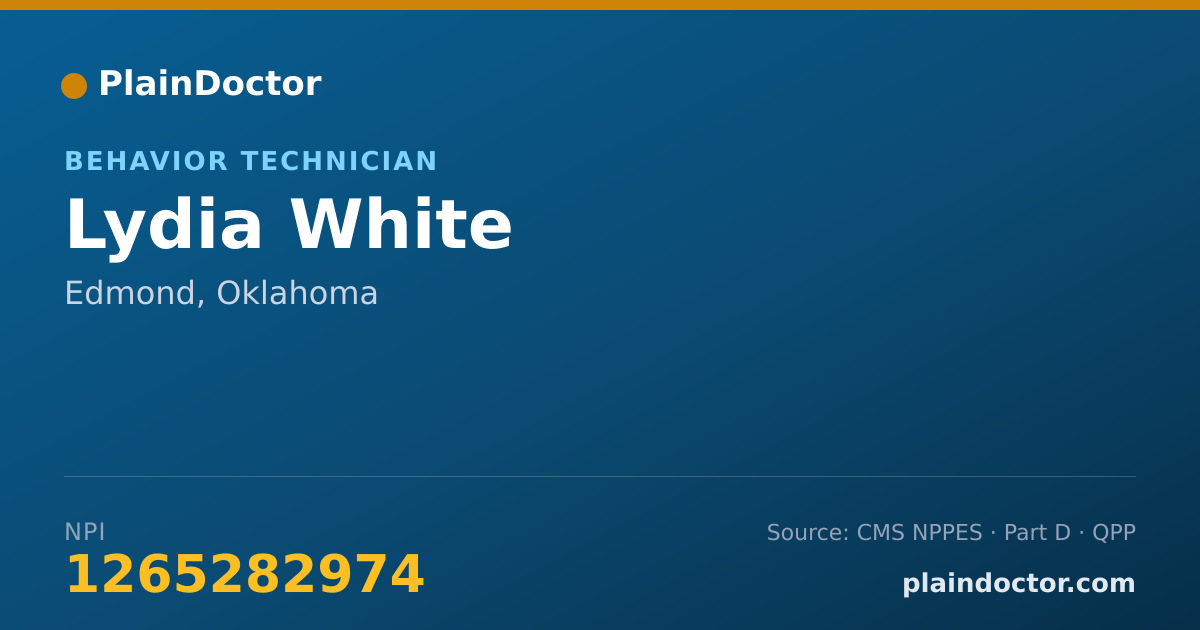 Shareable card for Lydia White - Behavior Technician, Edmond, OK