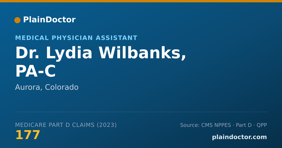 Shareable card for Lydia Wilbanks, PA-C - Medical Physician Assistant, Aurora, CO