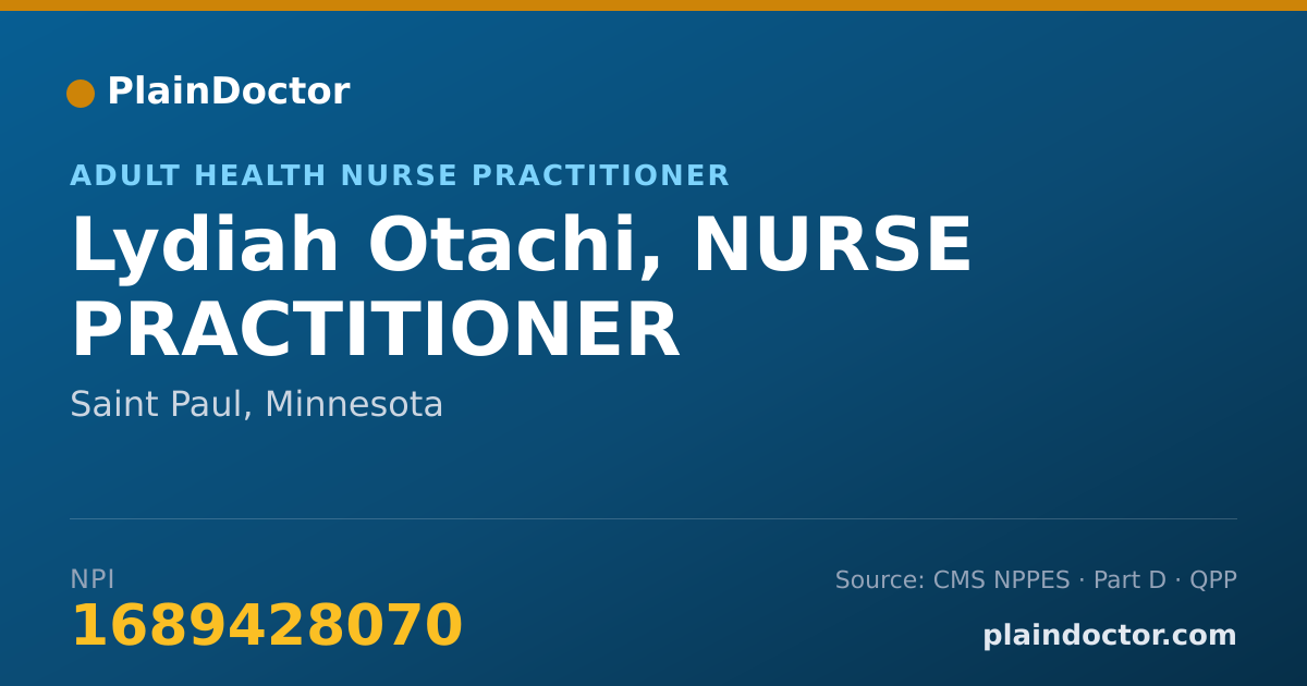 Shareable card for Lydiah Otachi, NURSE PRACTITIONER - Adult Health Nurse Practitioner, Saint Paul, MN