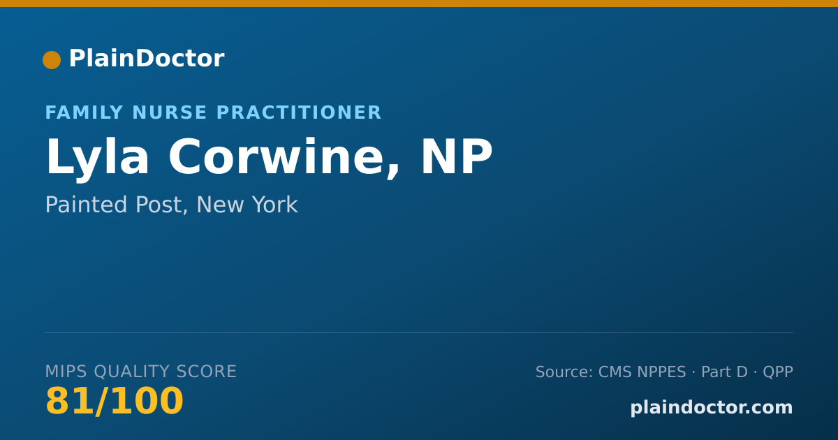 Shareable card for Lyla Corwine, NP - Family Nurse Practitioner, Painted Post, NY