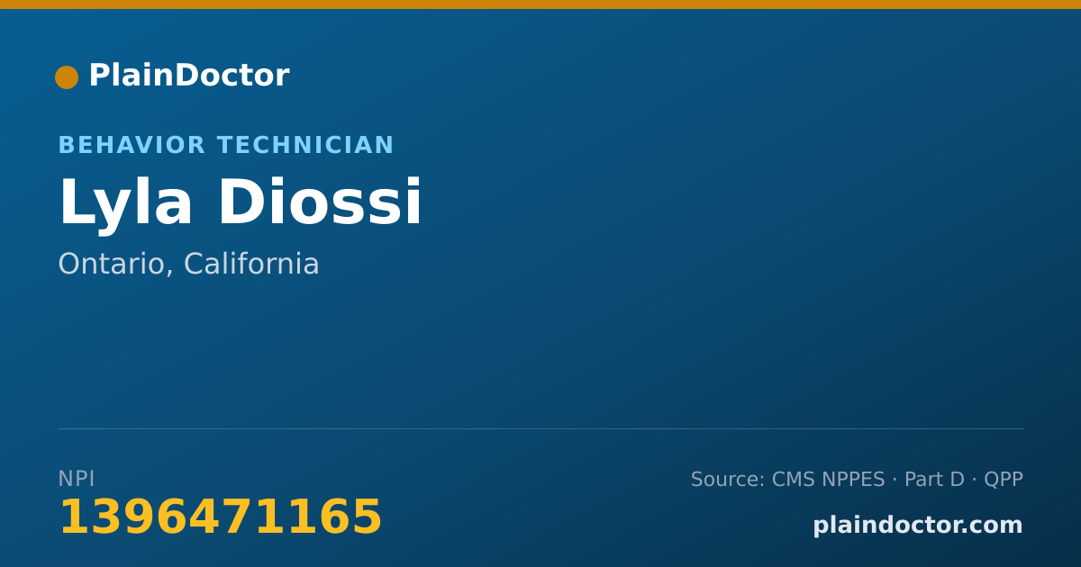 Shareable card for Lyla Diossi - Behavior Technician, Ontario, CA