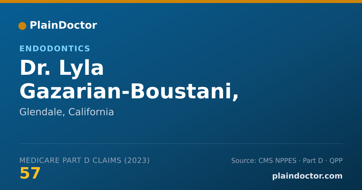 Shareable card for Lyla Gazarian-Boustani, D.D.S. - Endodontics, Glendale, CA