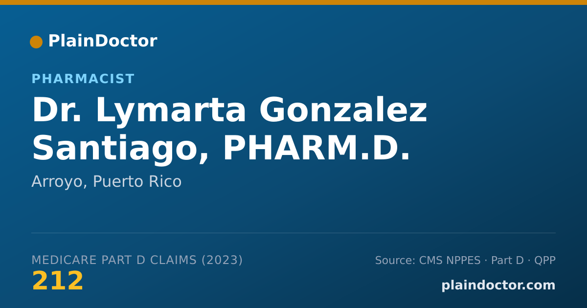 Shareable card for Lymarta Gonzalez Santiago, PHARM.D. - Pharmacist, Arroyo, PR