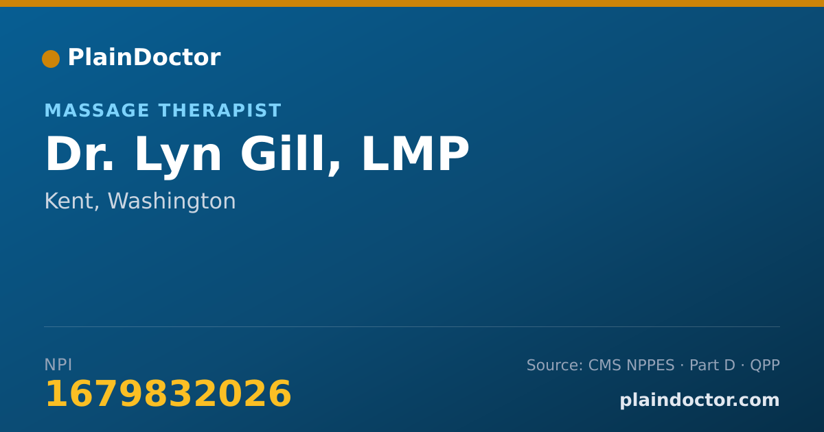 Shareable card for Lyn Gill, LMP - Massage Therapist, Kent, WA