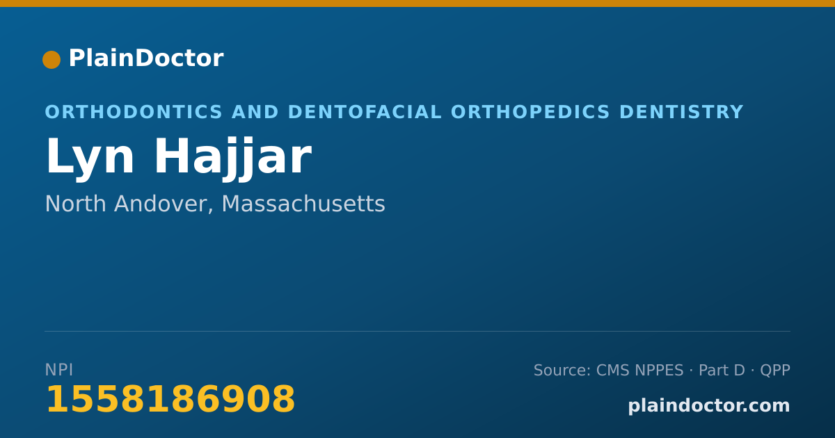 Shareable card for Lyn Hajjar - Orthodontics and Dentofacial Orthopedics Dentistry, North Andover, MA
