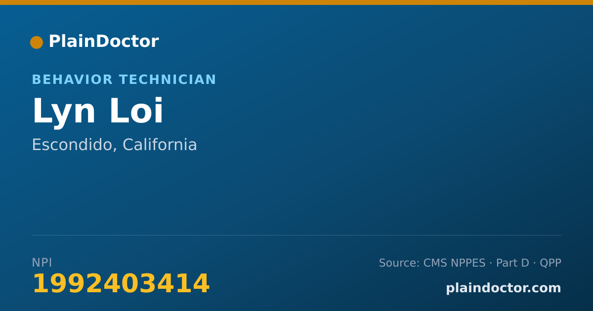 Shareable card for Lyn Loi - Behavior Technician, Escondido, CA