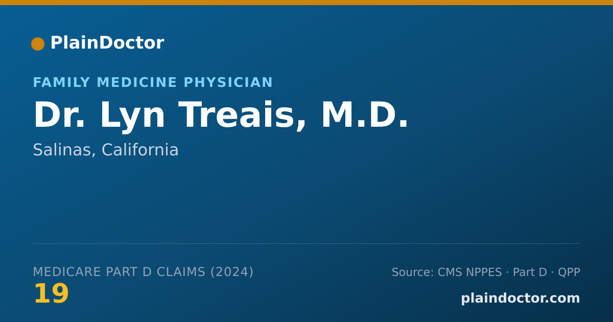 Shareable card for Lyn Treais, M.D. - Family Medicine Physician, Salinas, CA