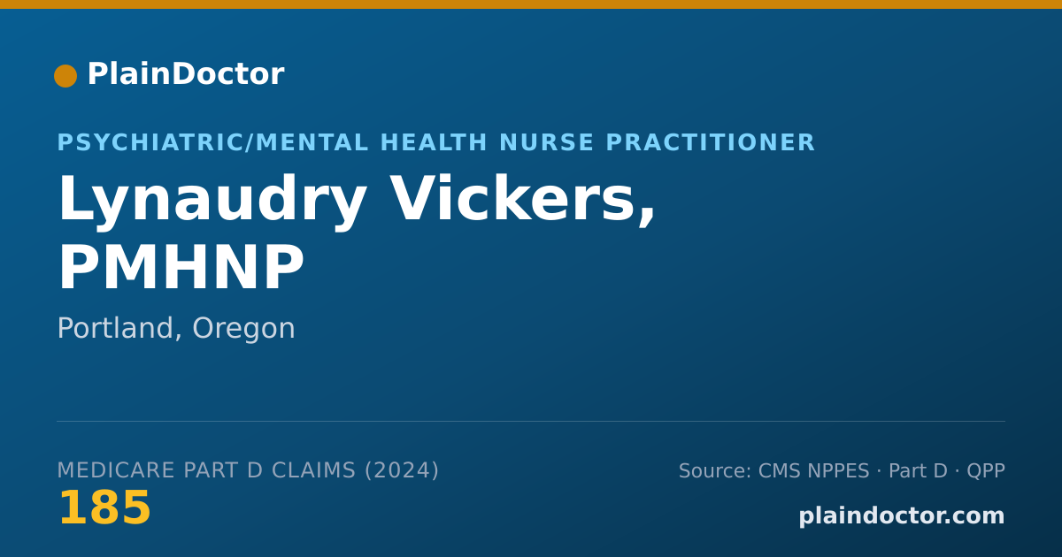 Shareable card for Lynaudry Vickers, PMHNP - Registered Nurse, Portland, OR