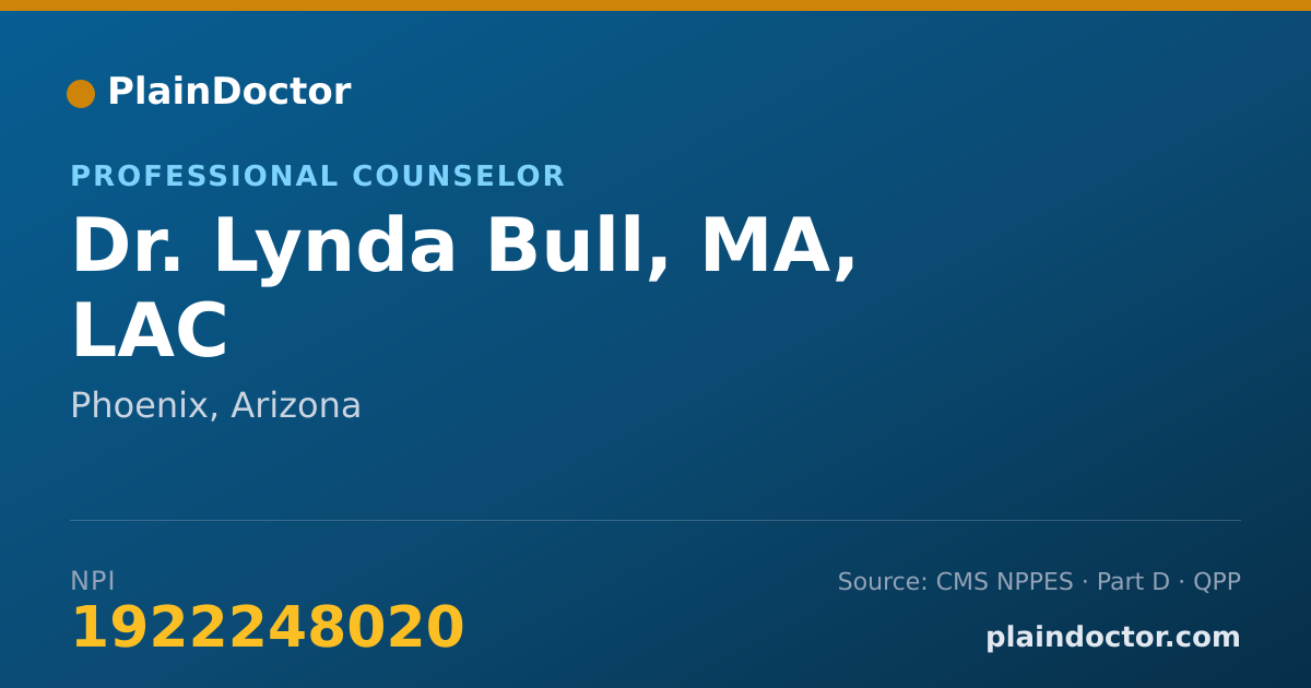 Shareable card for Lynda Bull, MA, LAC - Professional Counselor, Phoenix, AZ