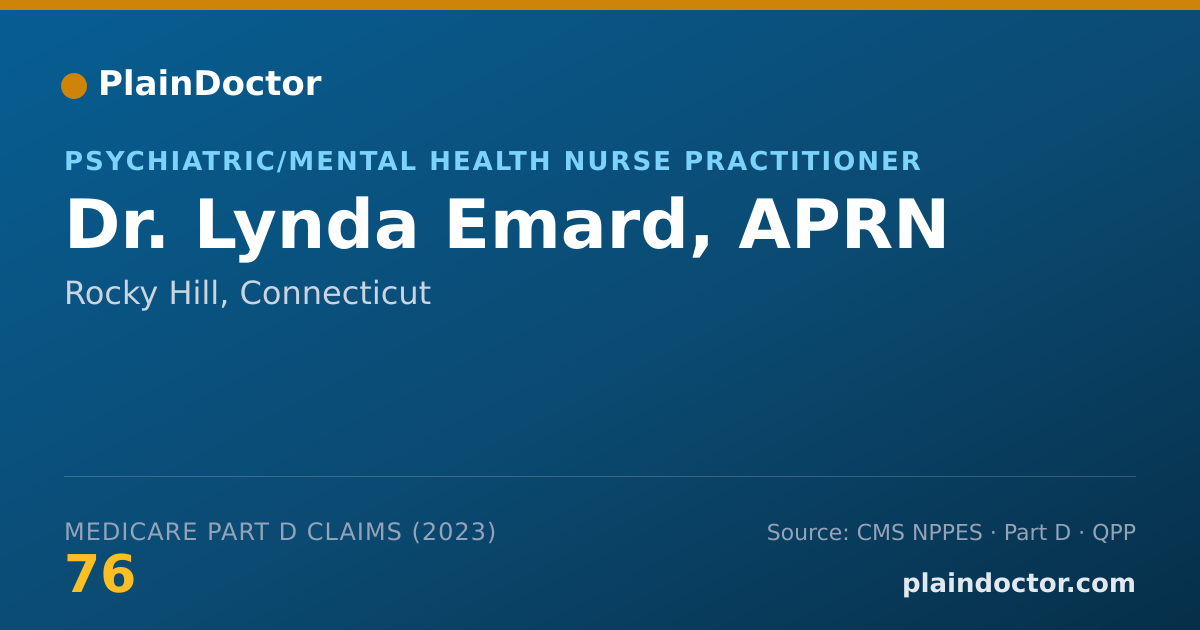 Shareable card for Lynda Emard, APRN - Psychiatric/Mental Health Nurse Practitioner, Rocky Hill, CT
