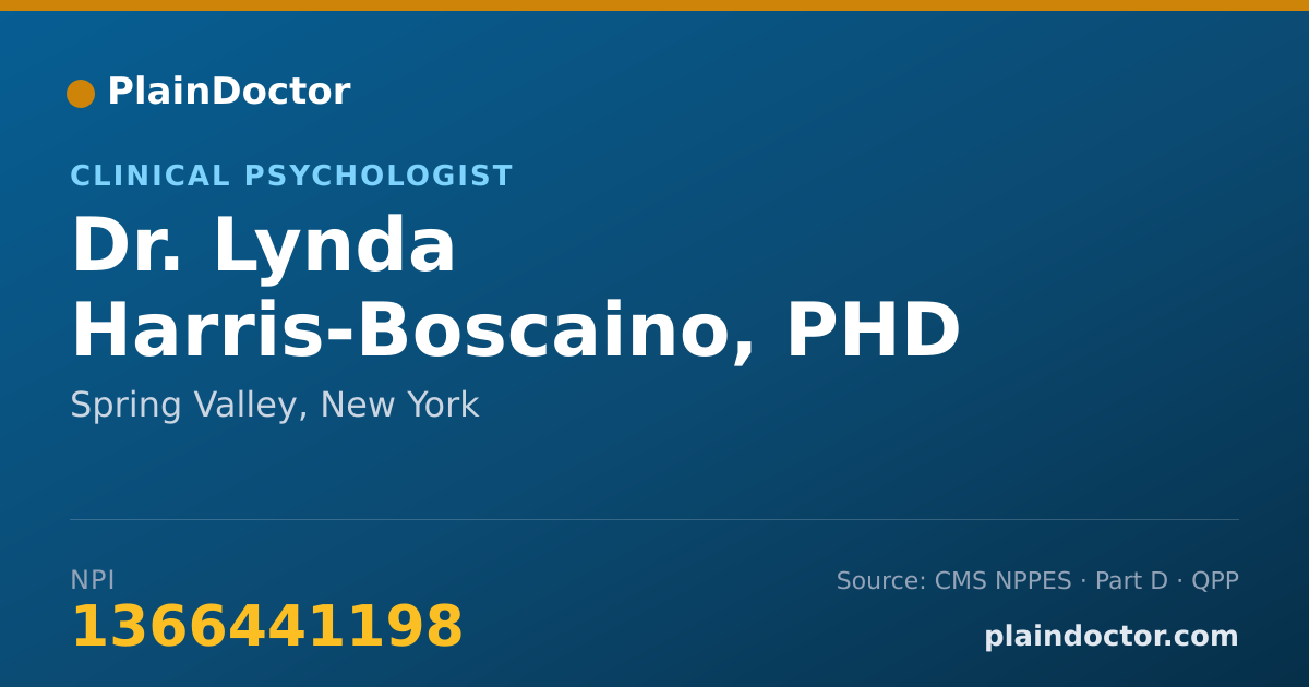 Shareable card for Lynda Harris-Boscaino, PHD - Clinical Psychologist, Spring Valley, NY