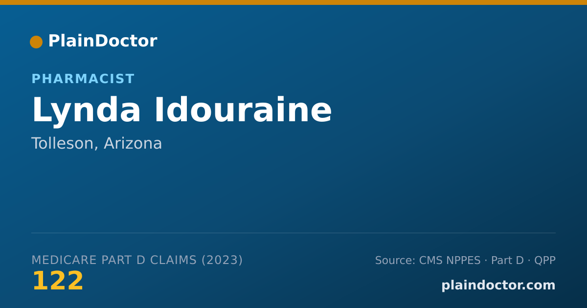 Shareable card for Lynda Idouraine - Pharmacist, Tolleson, AZ