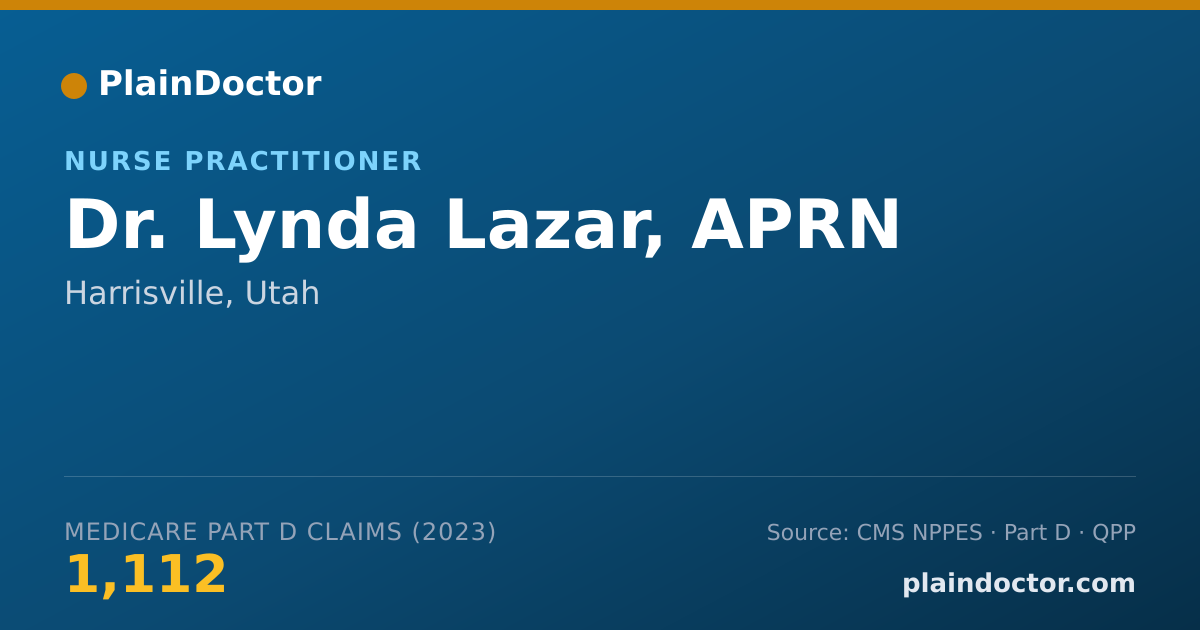 Shareable card for Lynda Lazar, APRN - Nurse Practitioner, Harrisville, UT