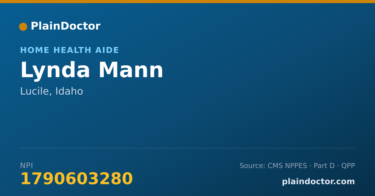 Shareable card for Lynda Mann - Home Health Aide, Lucile, ID