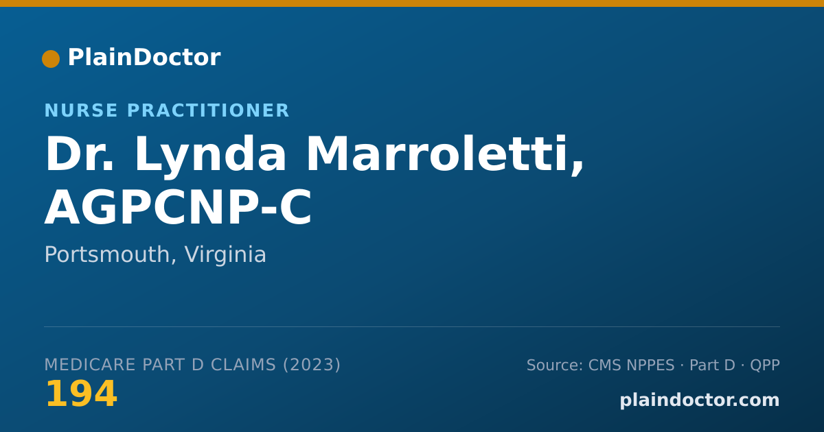 Shareable card for Lynda Marroletti, AGPCNP-C - Nurse Practitioner, Portsmouth, VA