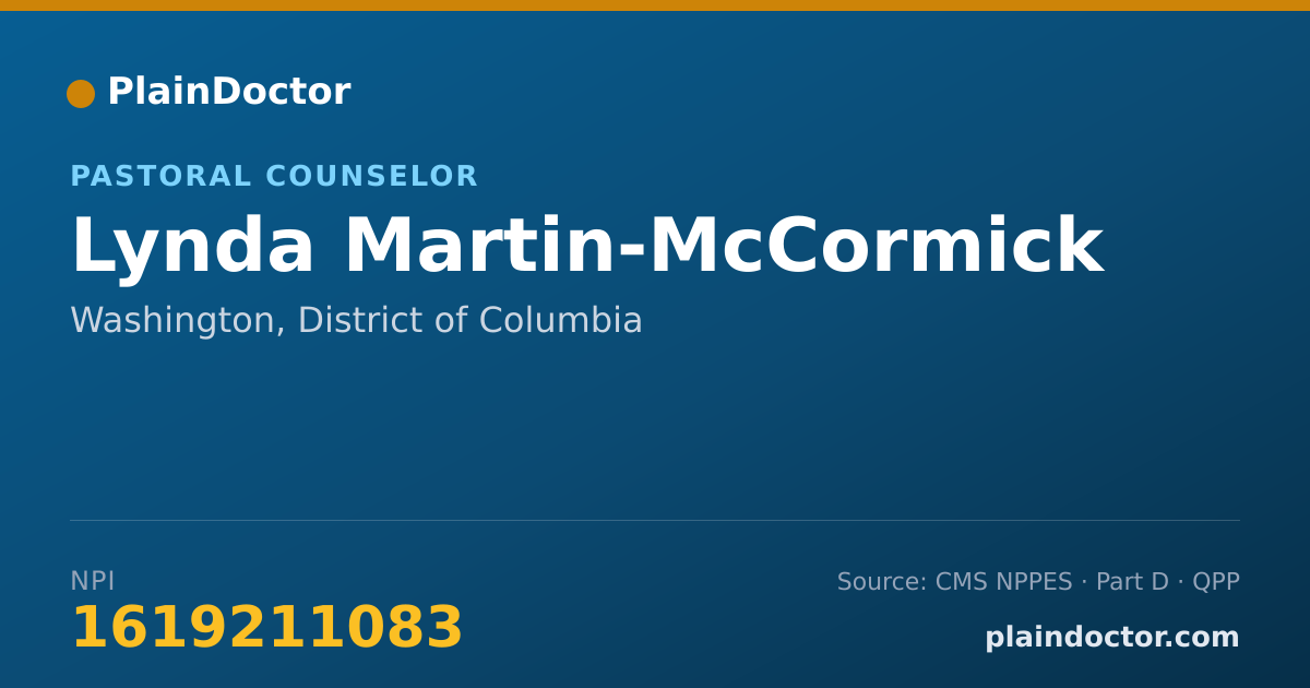Shareable card for Lynda Martin-McCormick - Pastoral Counselor, Washington, DC