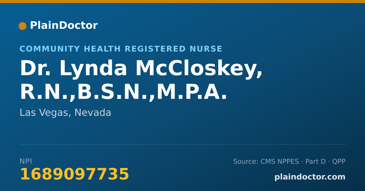 Shareable card for Lynda McCloskey, R.N.,B.S.N.,M.P.A. - Community Health Registered Nurse, Las Vegas, NV