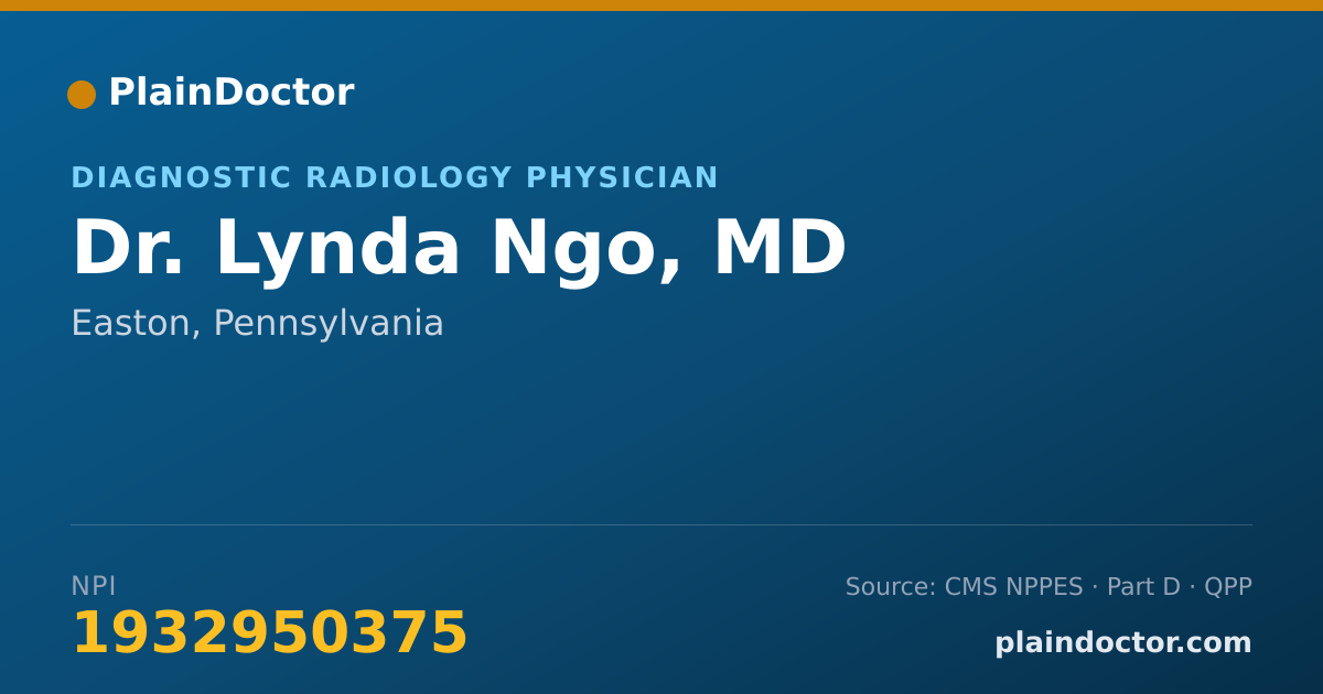 Shareable card for Lynda Ngo, MD - Diagnostic Radiology Physician, Easton, PA