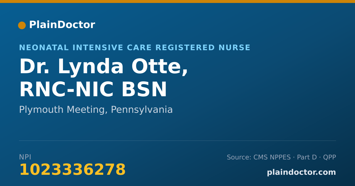 Shareable card for Lynda Otte, RNC-NIC BSN - Neonatal Intensive Care Registered Nurse, Plymouth Meeting, PA