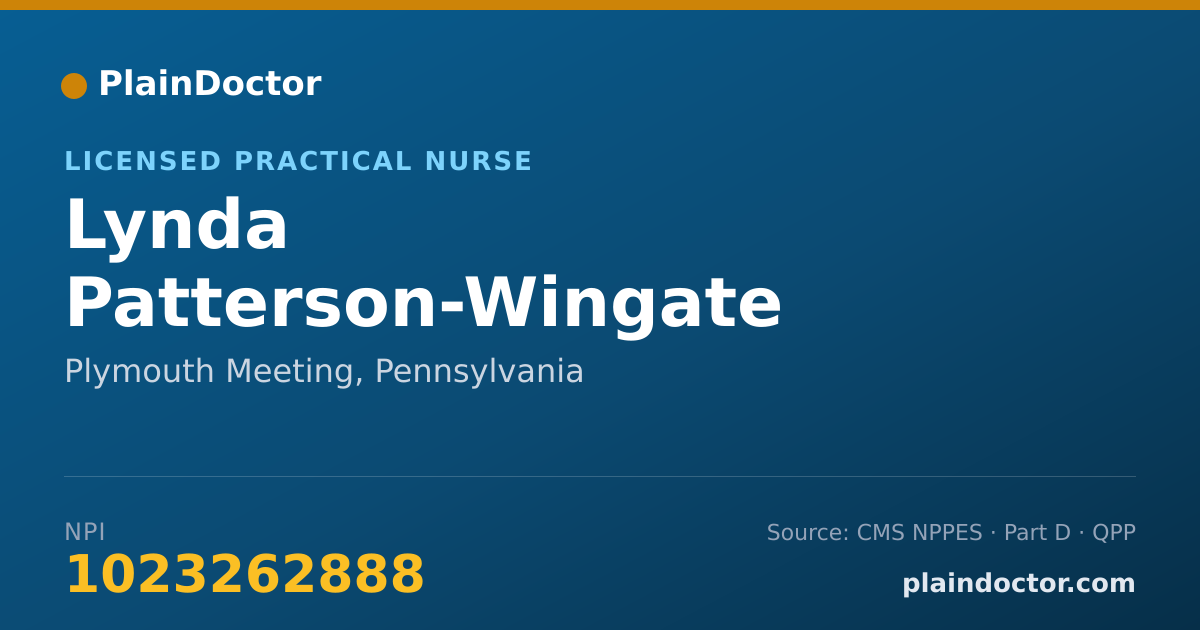 Shareable card for Lynda Patterson-Wingate - Licensed Practical Nurse, Plymouth Meeting, PA