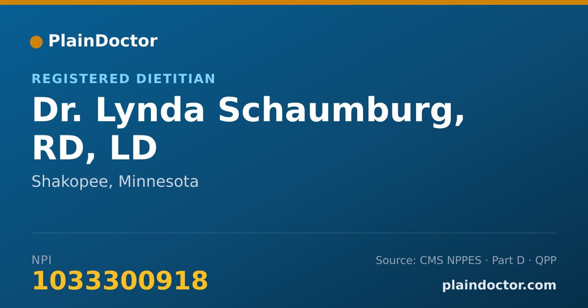 Shareable card for Lynda Schaumburg, RD, LD - Registered Dietitian, Shakopee, MN
