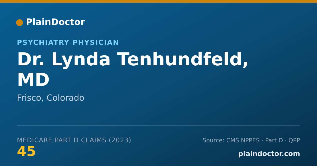 Shareable card for Lynda Tenhundfeld, MD - Psychiatry Physician, Frisco, CO