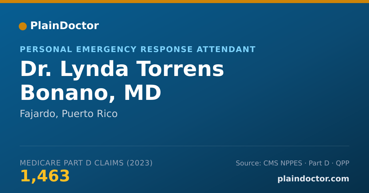 Shareable card for Lynda Torrens Bonano, MD - Personal Emergency Response Attendant, Fajardo, PR