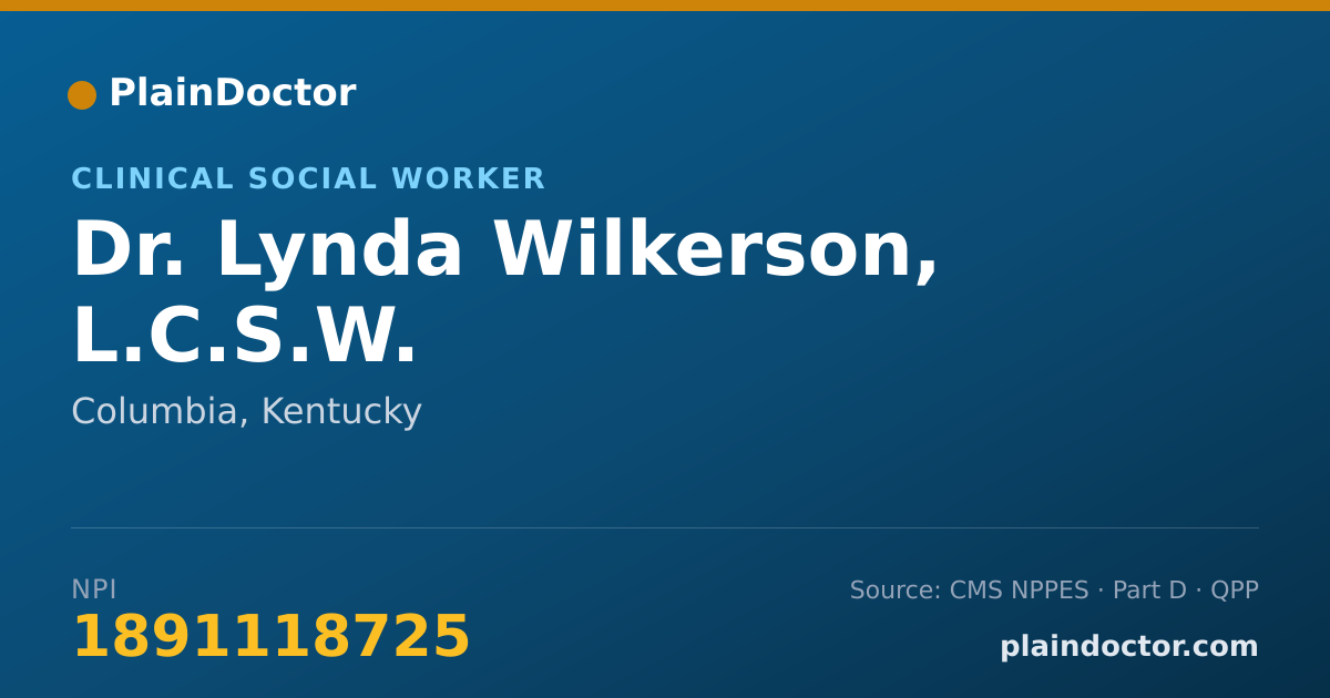 Shareable card for Lynda Wilkerson, L.C.S.W. - Clinical Social Worker, Columbia, KY