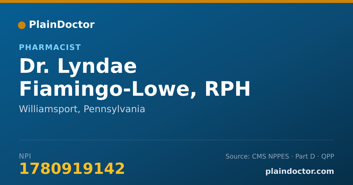Shareable card for Lyndae Fiamingo-Lowe, RPH - Pharmacist, Williamsport, PA