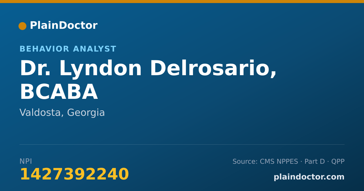 Shareable card for Lyndon Delrosario, BCABA - Behavior Analyst, Valdosta, GA