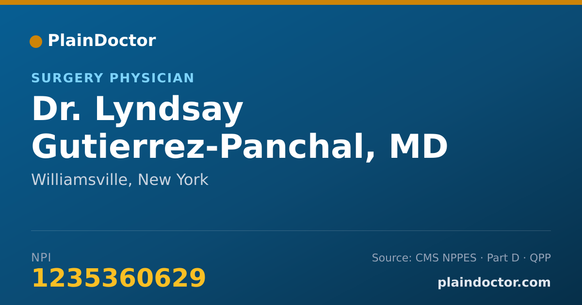 Shareable card for Lyndsay Gutierrez-Panchal, MD - Surgery Physician, Williamsville, NY