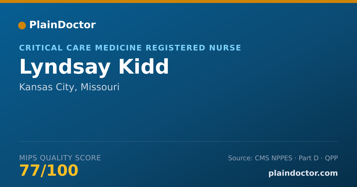 Shareable card for Lyndsay Kidd - Critical Care Medicine Registered Nurse, Kansas City, MO