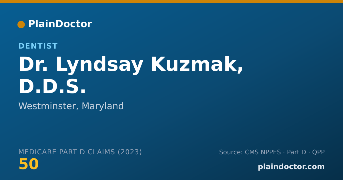 Shareable card for Lyndsay Kuzmak, D.D.S. - Dentist, Westminster, MD