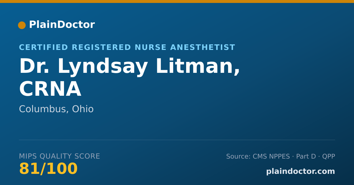Shareable card for Lyndsay Litman, CRNA - Certified Registered Nurse Anesthetist, Columbus, OH