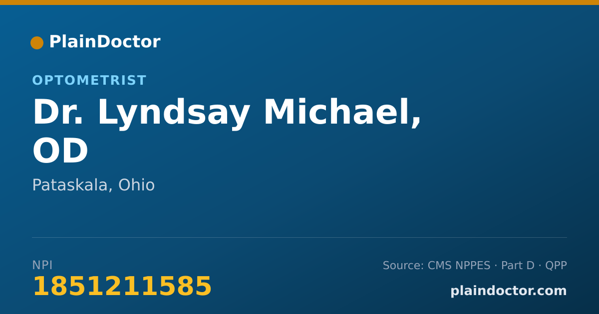 Shareable card for Lyndsay Michael, OD - Optometrist, Pataskala, OH